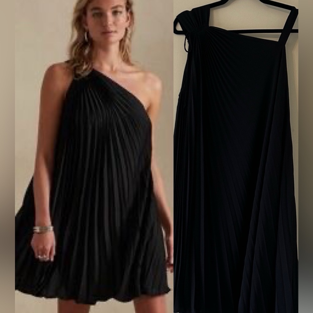 Cato Black Large Pleated Black Dress Event Party